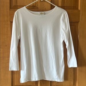 Talbots White 3/4 Sleeve Top